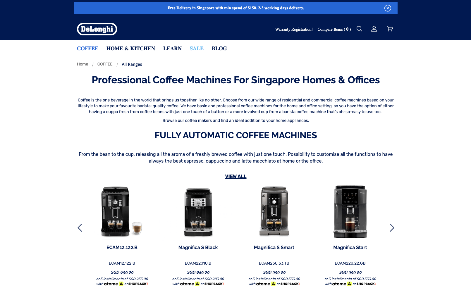 delonghi homepage