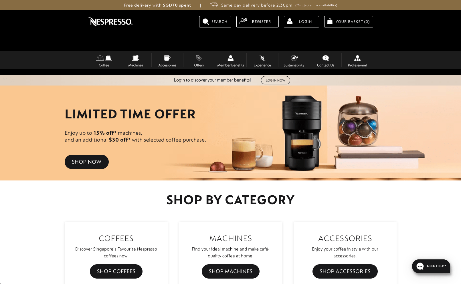 nespresso homepage