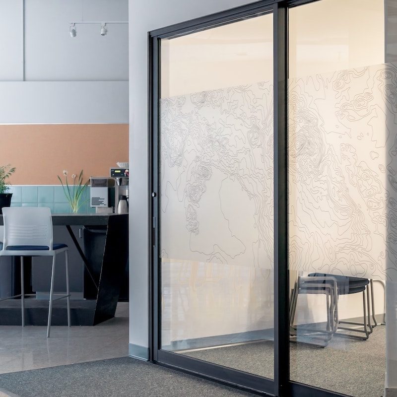 glass sliding door in apartment